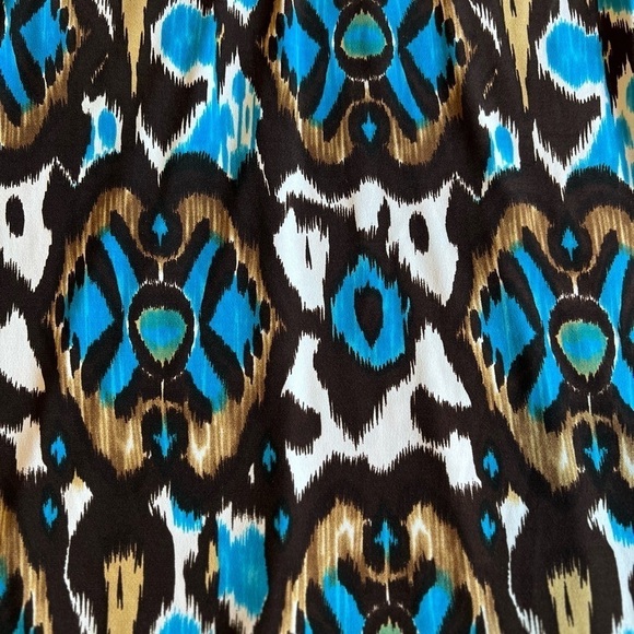 Bisou Bisou | Women's Print Dress| Size 8 |Strapless | Turquoise/Brown/White - Picture 3 of 3